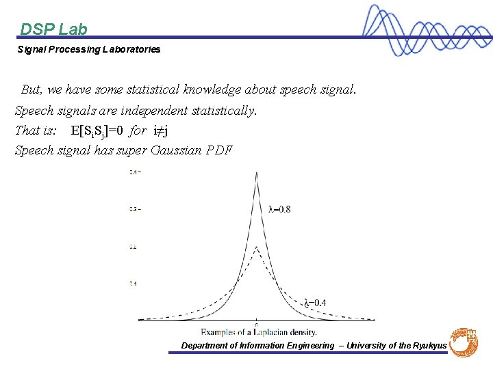 DSP Lab Signal Processing Laboratories But, we have some statistical knowledge about speech signal.