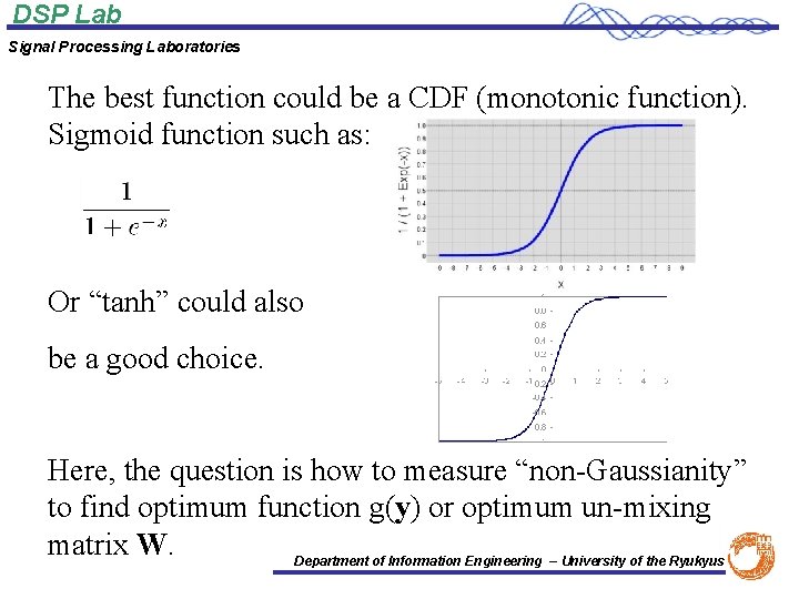 DSP Lab Signal Processing Laboratories The best function could be a CDF (monotonic function).