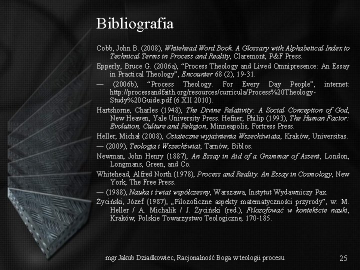 Bibliografia Cobb, John B. (2008), Whitehead Word Book. A Glossary with Alphabetical Index to