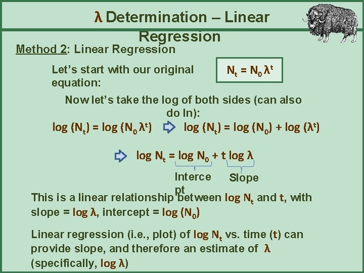λ Determination – Linear Regression Method 2: Linear Regression Let’s start with our original