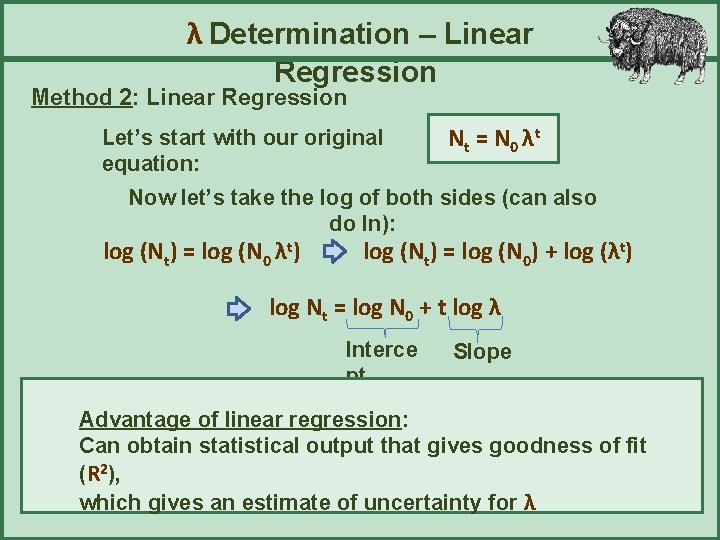 λ Determination – Linear Regression Method 2: Linear Regression Let’s start with our original