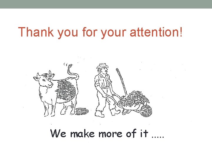 Thank you for your attention! We make more of it. . . 