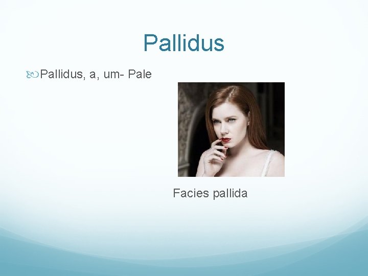 Pallidus, a, um- Pale Facies pallida 