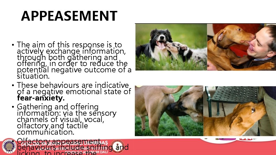 APPEASEMENT • The aim of this response is to actively exchange information, through both