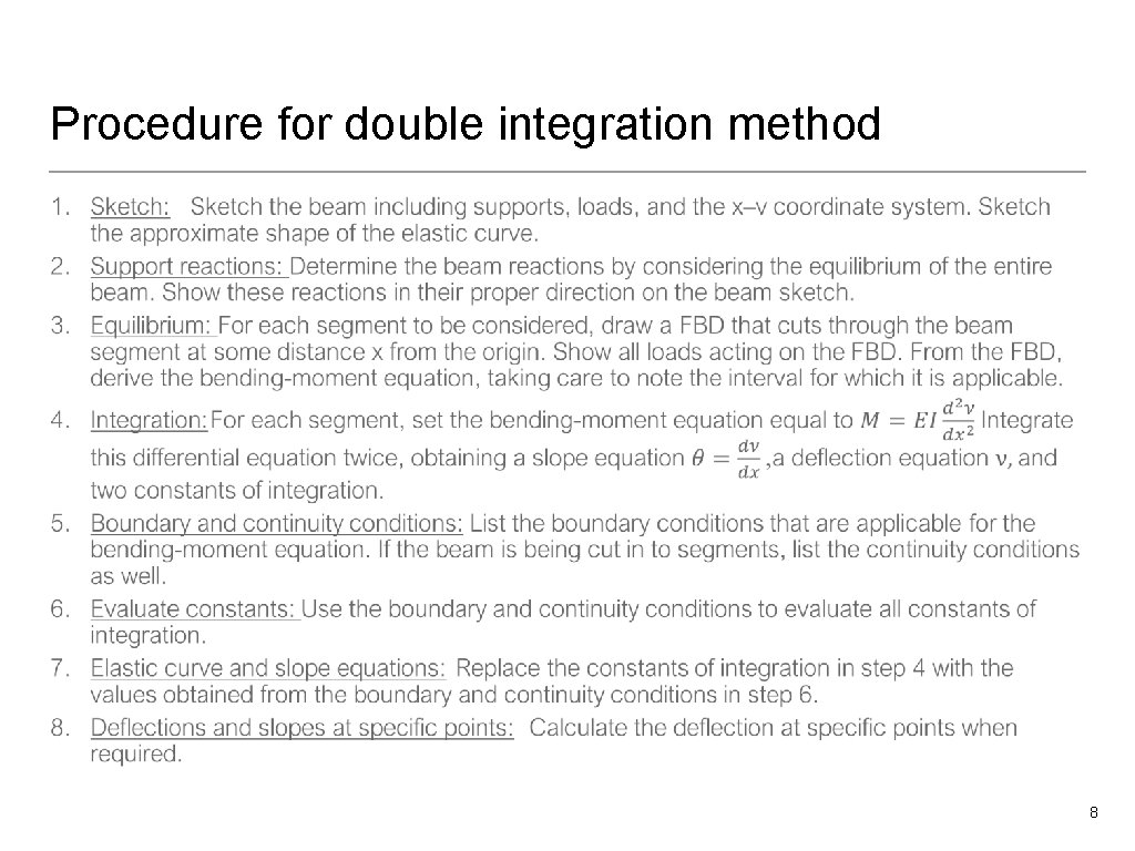 Procedure for double integration method • 8 