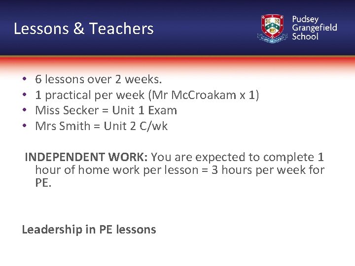 Lessons & Teachers • • 6 lessons over 2 weeks. 1 practical per week