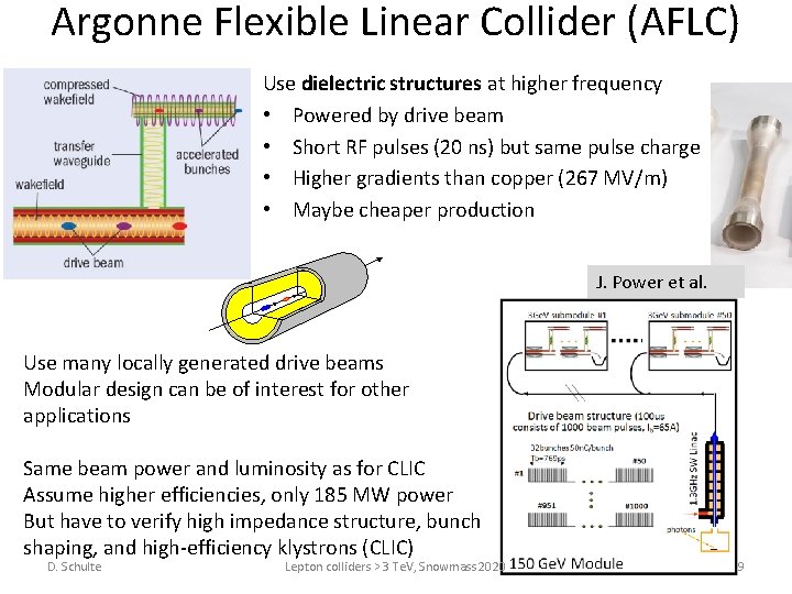 Argonne Flexible Linear Collider (AFLC) Use dielectric structures at higher frequency • Powered by
