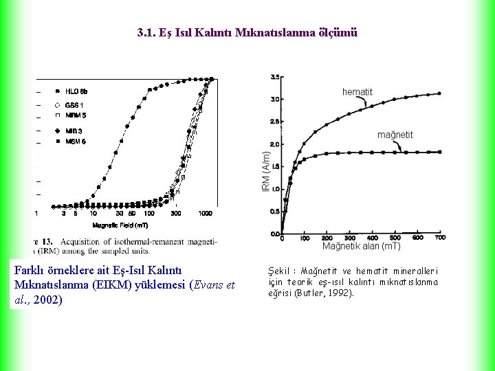 3. 1. Eş Isıl Kalıntı Mıknatıslanma ölçümü Farklı örneklere ait Eş-Isıl Kalıntı Mıknatıslanma (EIKM)
