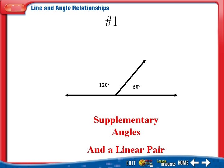 #1 120º 60º Supplementary Angles And a Linear Pair 