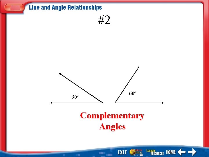 #2 30º 60º Complementary Angles 