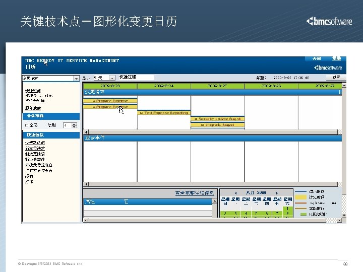 关键技术点－图形化变更日历 © Copyright 3/8/2021 BMC Software, Inc 38 