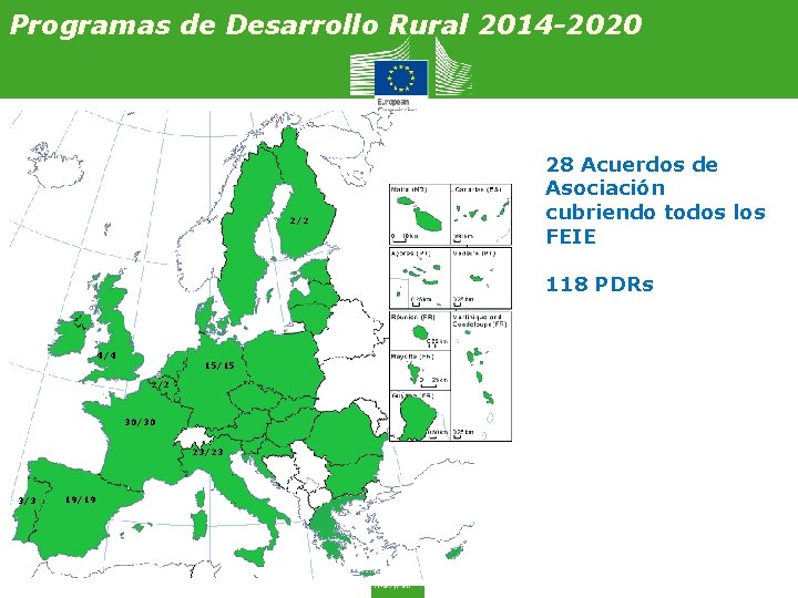 Programas de Desarrollo Rural 2014 -2020 2/2 28 Acuerdos de Asociación cubriendo todos los