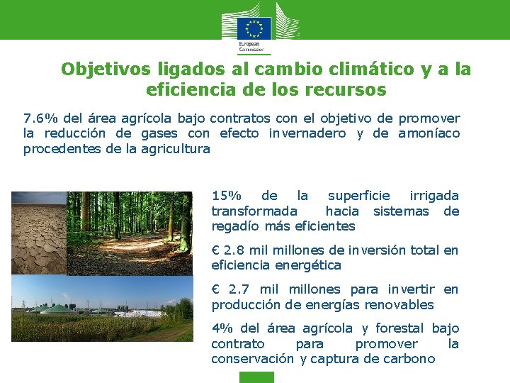 Objetivos ligados al cambio climático y a la eficiencia de los recursos 7. 6%