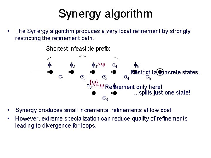 Synergy algorithm • The Synergy algorithm produces a very local refinement by strongly restricting
