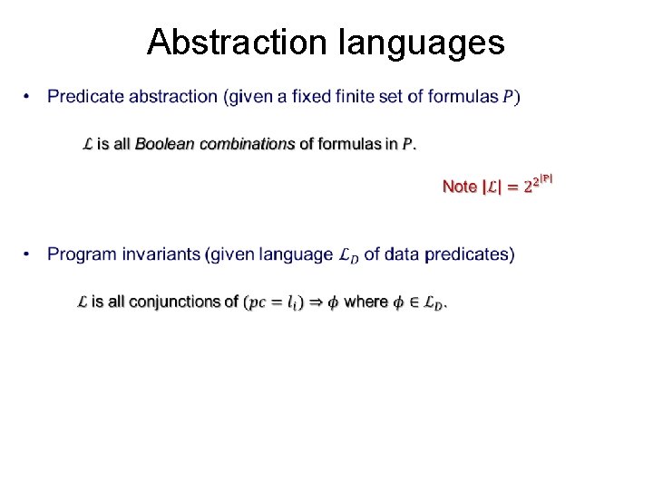 Abstraction languages • 