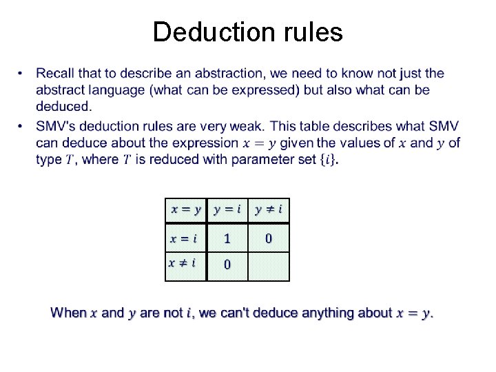 Deduction rules • 