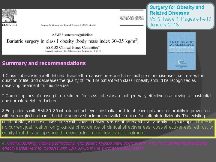 Surgery for Obesity and Related Diseases Vol 9, Issue 1, Pages e 1 -e