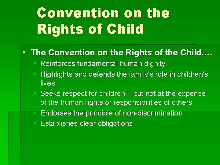 Convention on the Rights of Child § The Convention on the Rights of the