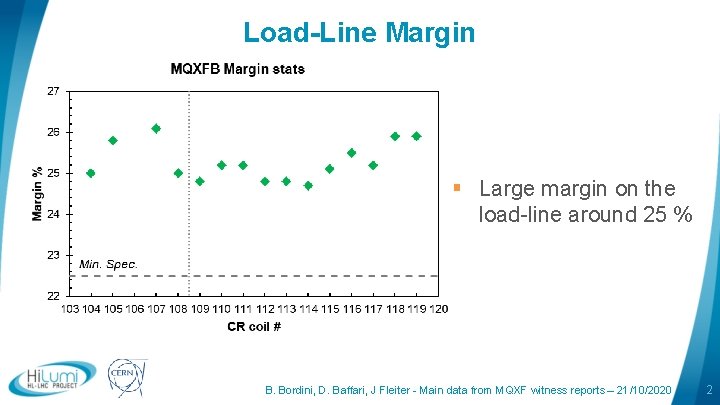 Load-Line Margin § Large margin on the load-line around 25 % B. Bordini, D.