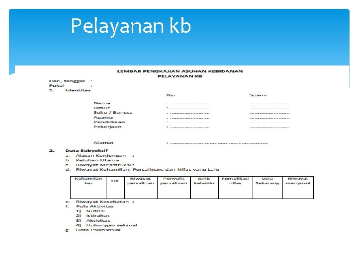 Pelayanan kb 