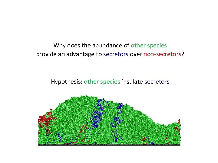 Why does the abundance of other species provide an advantage to secretors over non-secretors?