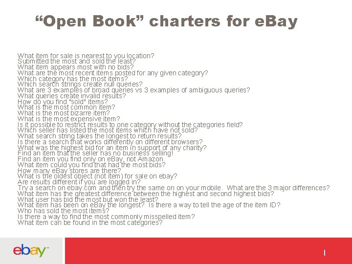 “Open Book” charters for e. Bay What item for sale is nearest to you