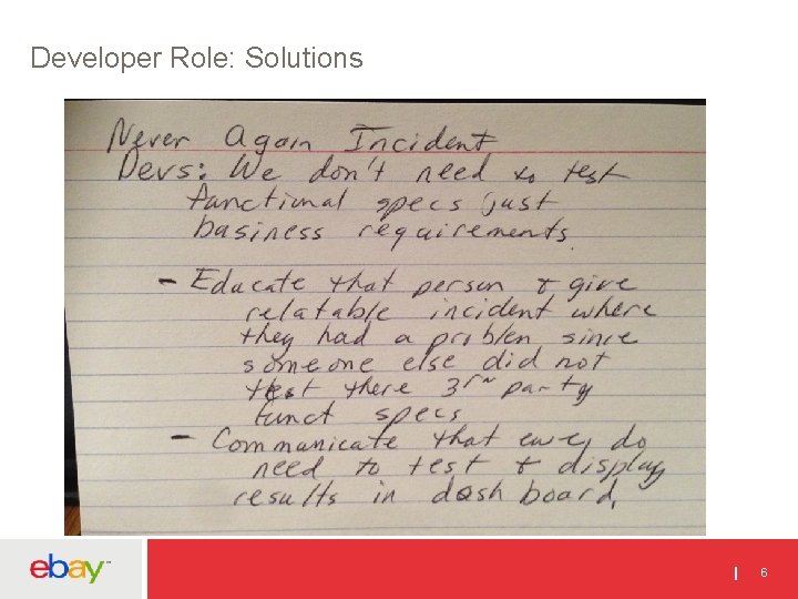 Developer Role: Solutions 6 