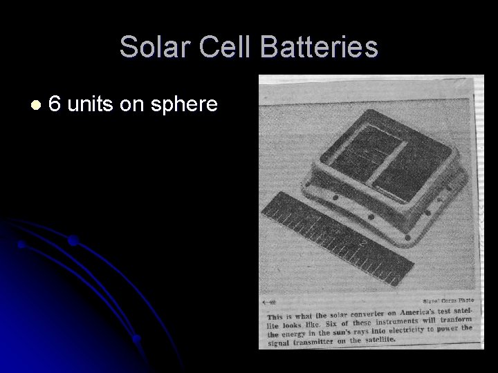 Solar Cell Batteries l 6 units on sphere 