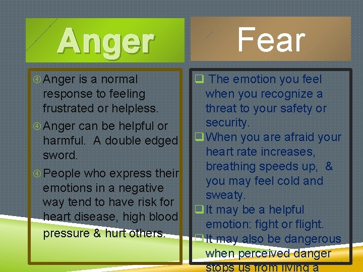 Anger is a normal response to feeling frustrated or helpless. Anger can be helpful