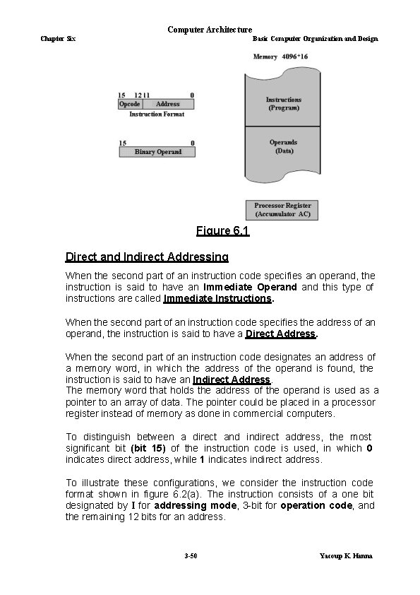 Computer Architecture Chapter Six Basic Computer Organization and Design Figure 6. 1 Direct and