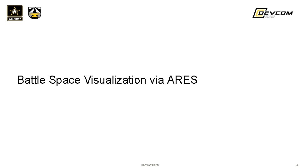 Battle Space Visualization via ARES UNCLASSIFIED 4 
