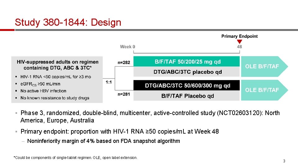 Study 380 -1844: Design § Phase 3, randomized, double-blind, multicenter, active-controlled study (NCT 02603120):