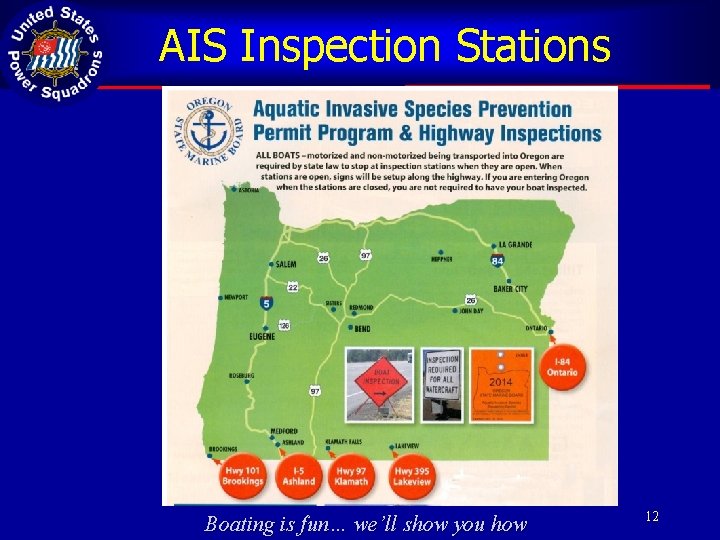 AIS Inspection Stations Boating is fun… we’ll show you how 12 