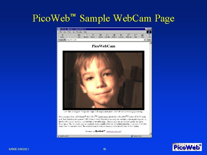 Pico. Web Sample Web. Cam Page TM 9/5/00 3/8/2021 16 
