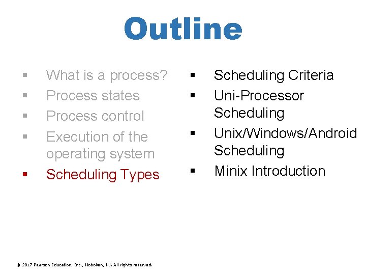 Outline § § § What is a process? Process states Process control Execution of