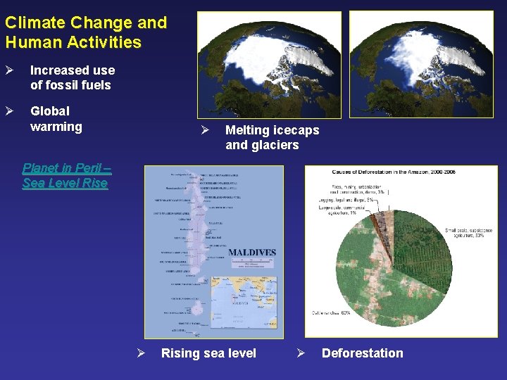 Climate Change and Human Activities Ø Increased use of fossil fuels Ø Global warming