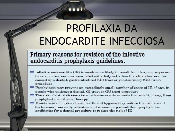 PROFILAXIA DA ENDOCARDITE INFECCIOSA 
