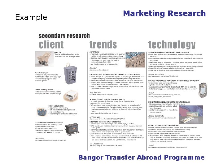 Example Marketing Research Bangor Transfer Abroad Programme Example Marketing Research Bangor Transfer Abroad Programme