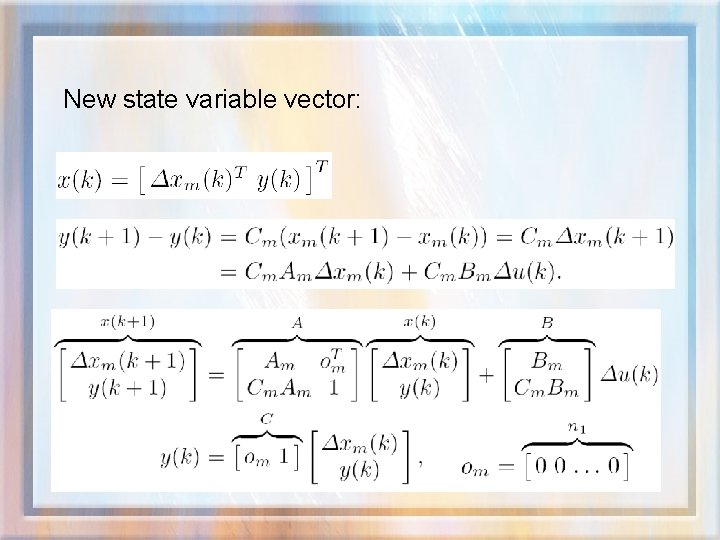 New state variable vector: 