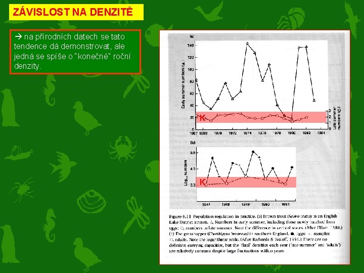 ZÁVISLOST NA DENZITĚ na přírodních datech se tato tendence dá demonstrovat, ale jedná se