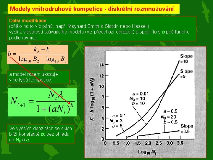 Modely vnitrodruhové kompetice - diskrétní rozmnožování Další modifikace (přišlo na to víc pánů, např.