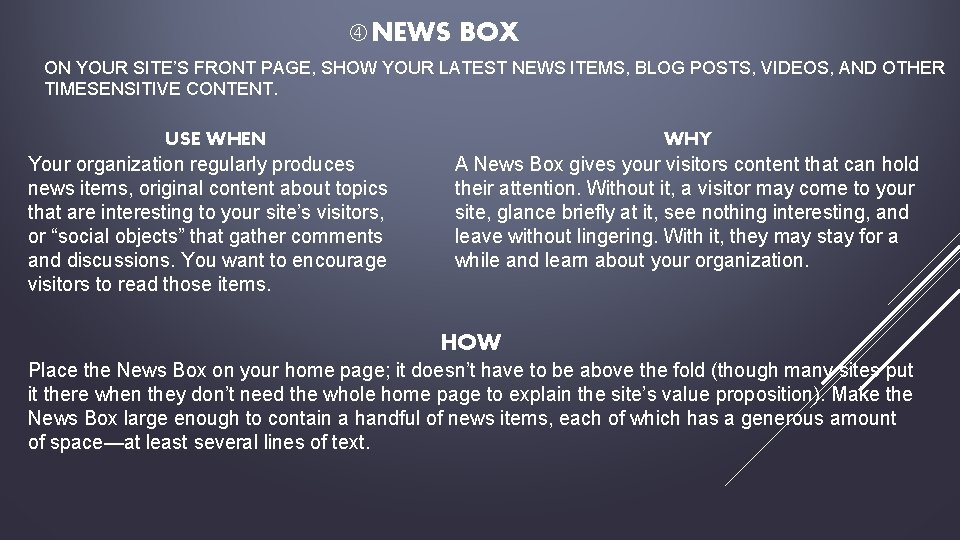  NEWS BOX ON YOUR SITE’S FRONT PAGE, SHOW YOUR LATEST NEWS ITEMS, BLOG