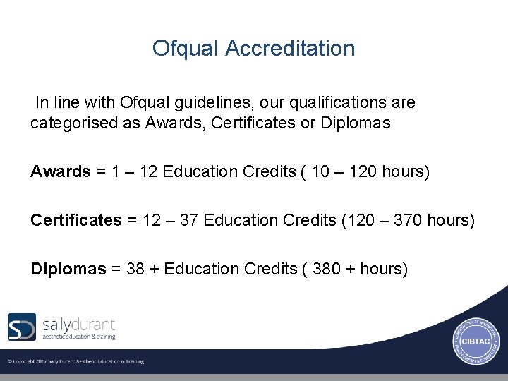 Ofqual Accreditation In line with Ofqual guidelines, our qualifications are categorised as Awards, Certificates