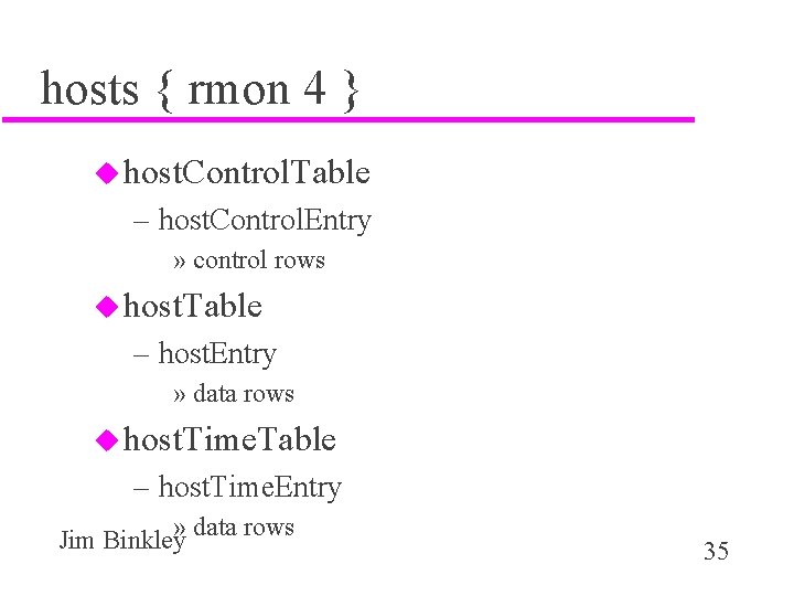 hosts { rmon 4 } u host. Control. Table – host. Control. Entry »