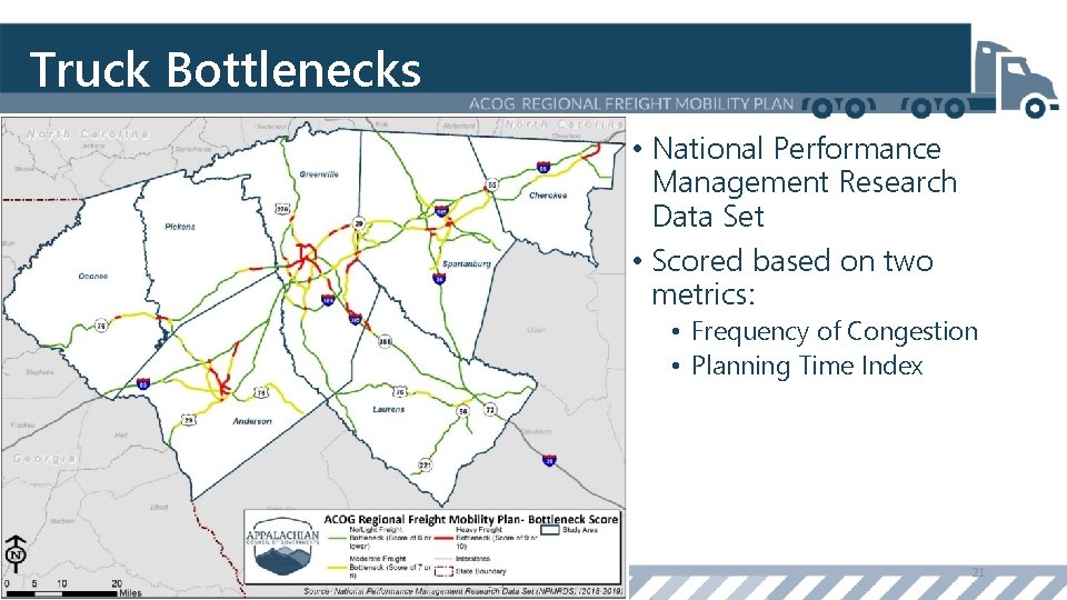 Truck Bottlenecks • National Performance Management Research Data Set • Scored based on two