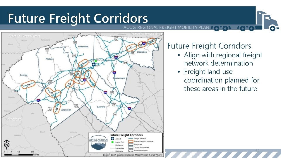 Future Freight Corridors • Align with regional freight network determination • Freight land use