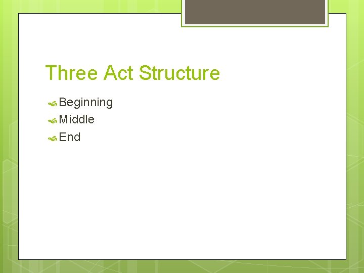 Three Act Structure Beginning Middle End 