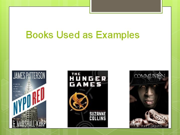 Books Used as Examples 