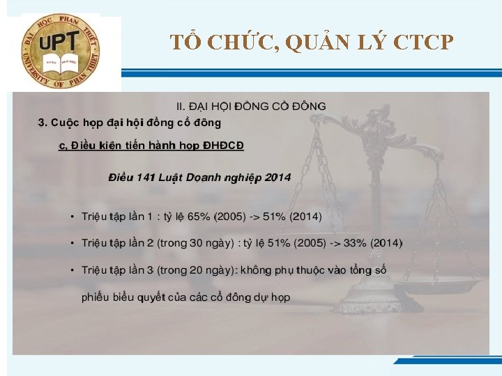 TỔ CHỨC, QUẢN LÝ CTCP 