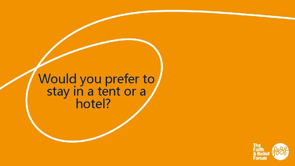 Would you prefer to stay in a tent or a hotel? 